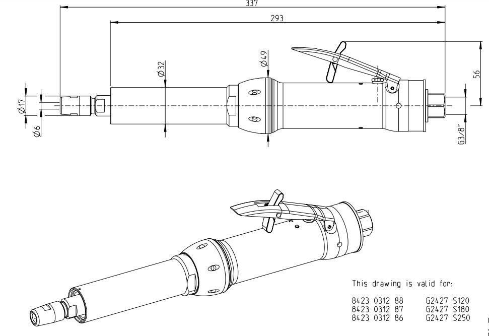 Atlas阿特拉斯G2427-S120气动刻磨机结构图