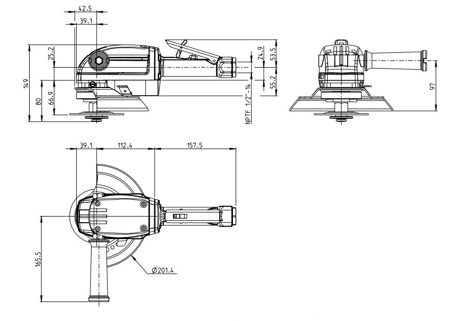 Atlas阿特拉斯 GTG40 S060-727角涡轮打磨机结构图