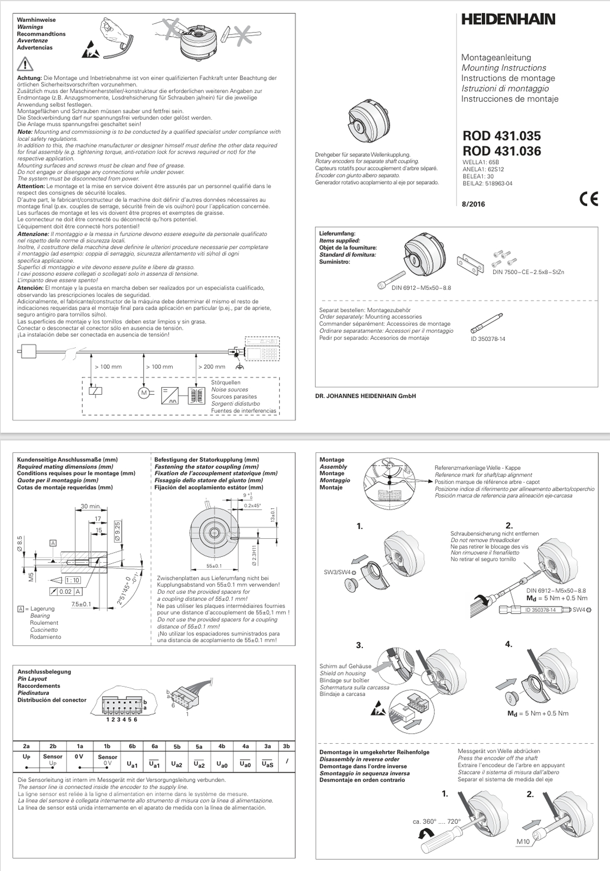 Heidenhain ROD 431.036-2048 安装说明