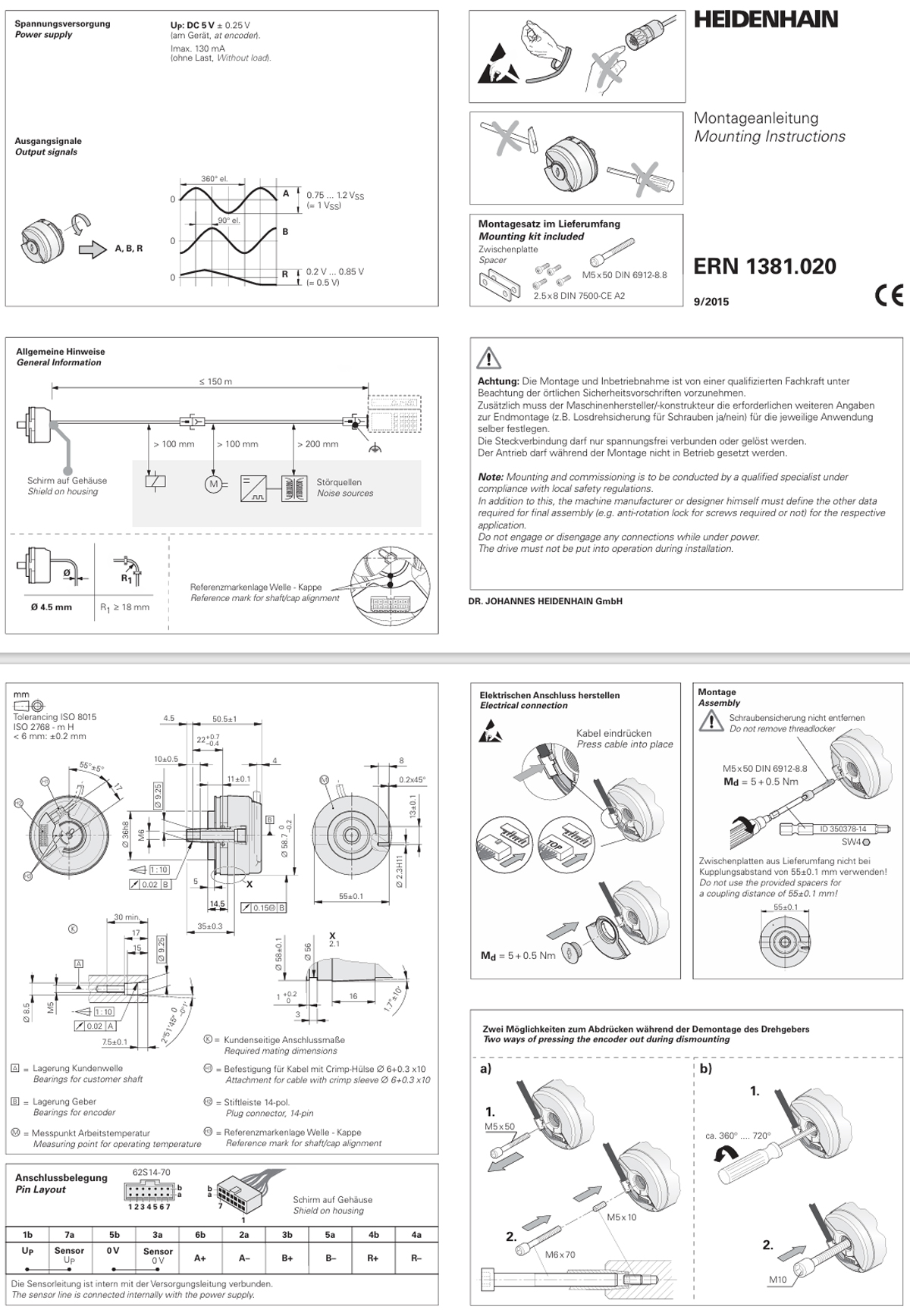Heidenhain ERN1381.036-2048编码器安装说明 Heidenhain ERN1381.036-2048编码器安装说明