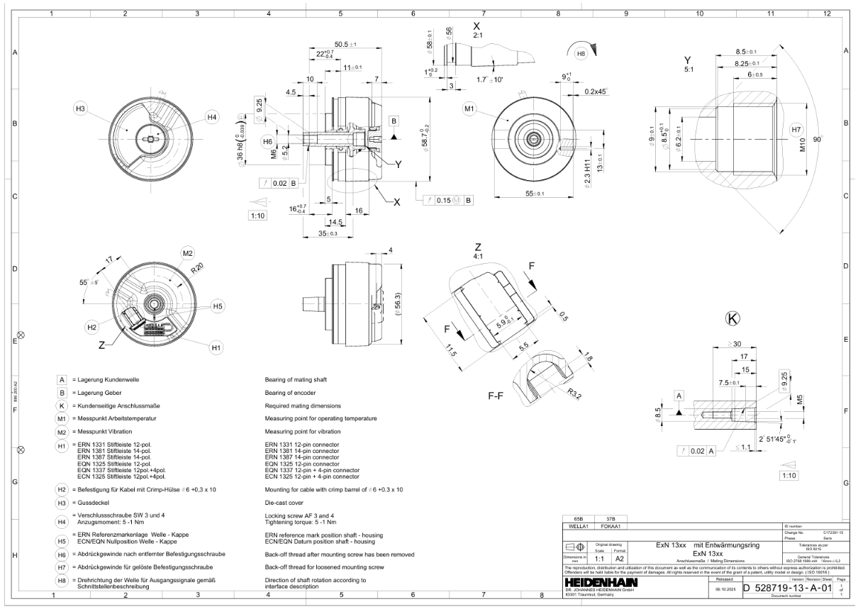 Heidenhain 海德汉 635066-56 技术参数 Heidenhain 海德汉 635066-56 技术参数